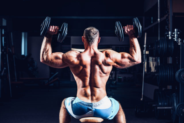 Muscle Power dumbbell shoulder press workout