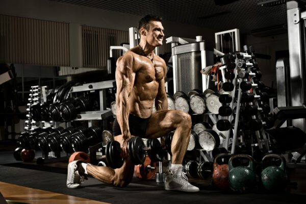 Very,Power,Athletic,Guy,,,Execute,Exercise,With,Dumbbells,lunges,gym, Inner Quad Workout
