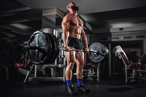 Muscular,Man,Doing,Heavy,Deadlift,Exercise lock. Muscle Plateau