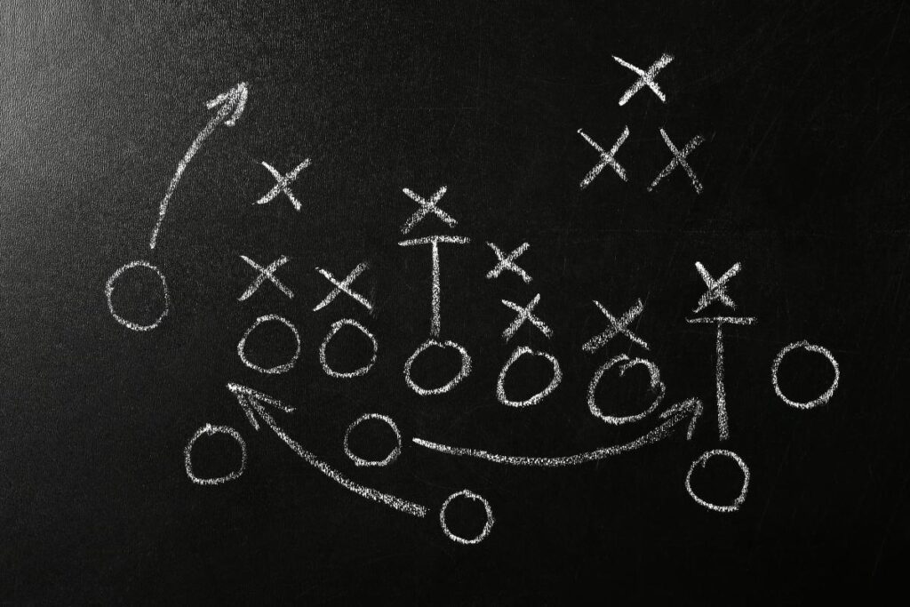 Chalkboard with Scheme of Football Game. Team Play and Strategy(opens in a new tab or window)