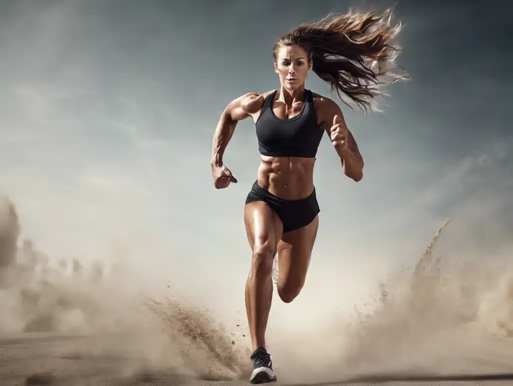 muscle, fitness, woman, cardio, running