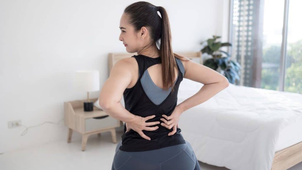 woman, lower back pain, exercise, healthy, fit