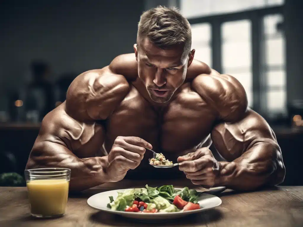 bodybuilder, diet eating, build muscle,